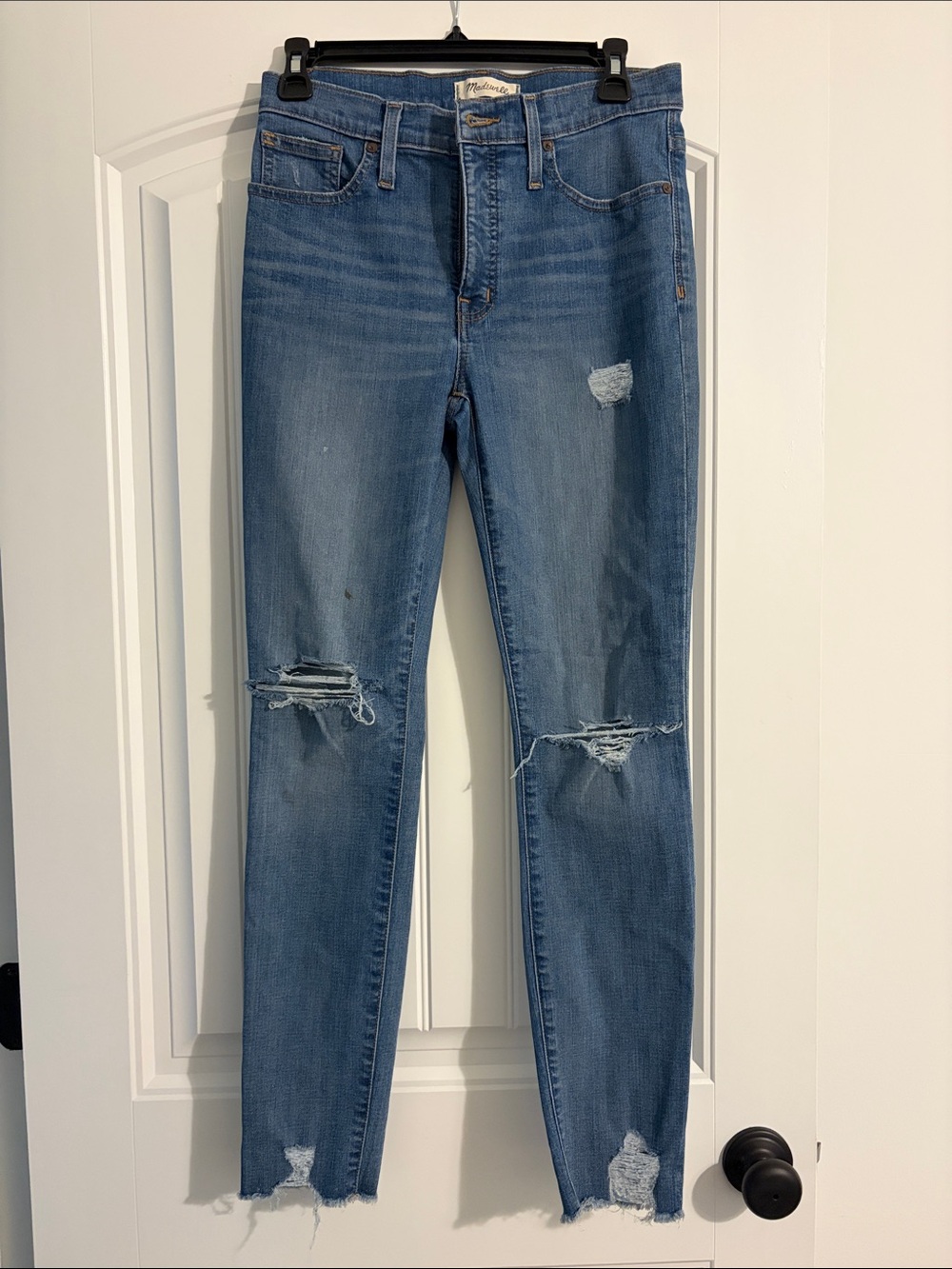 Madewell Distressed Light Blue Skinny Jeans